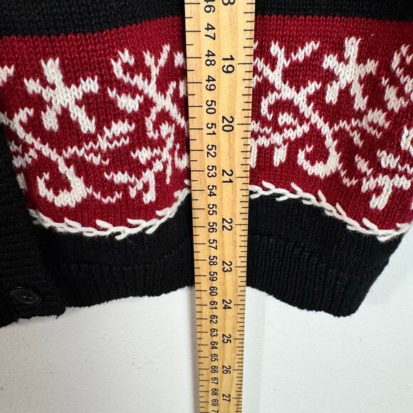 VTG CHEROKEE  Fair Isle CardiganSweater Women’s Knit Button Front Holiday Large - Picture 5 of 7